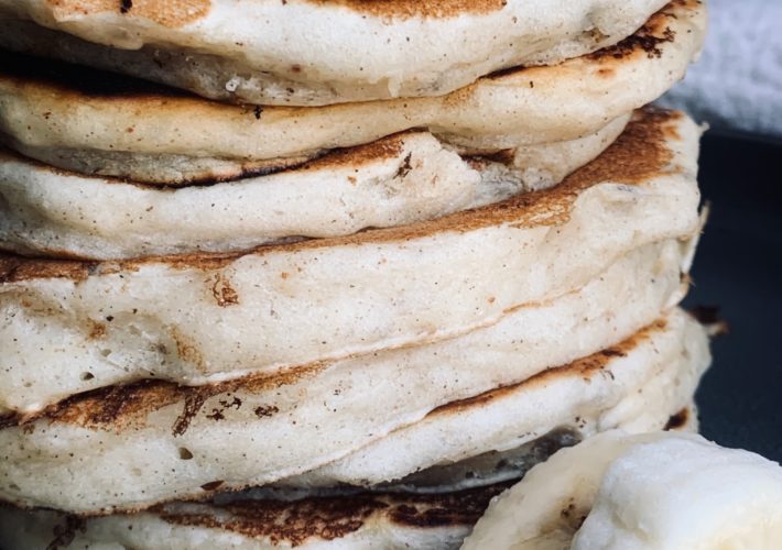 close up photo of banana pancakes