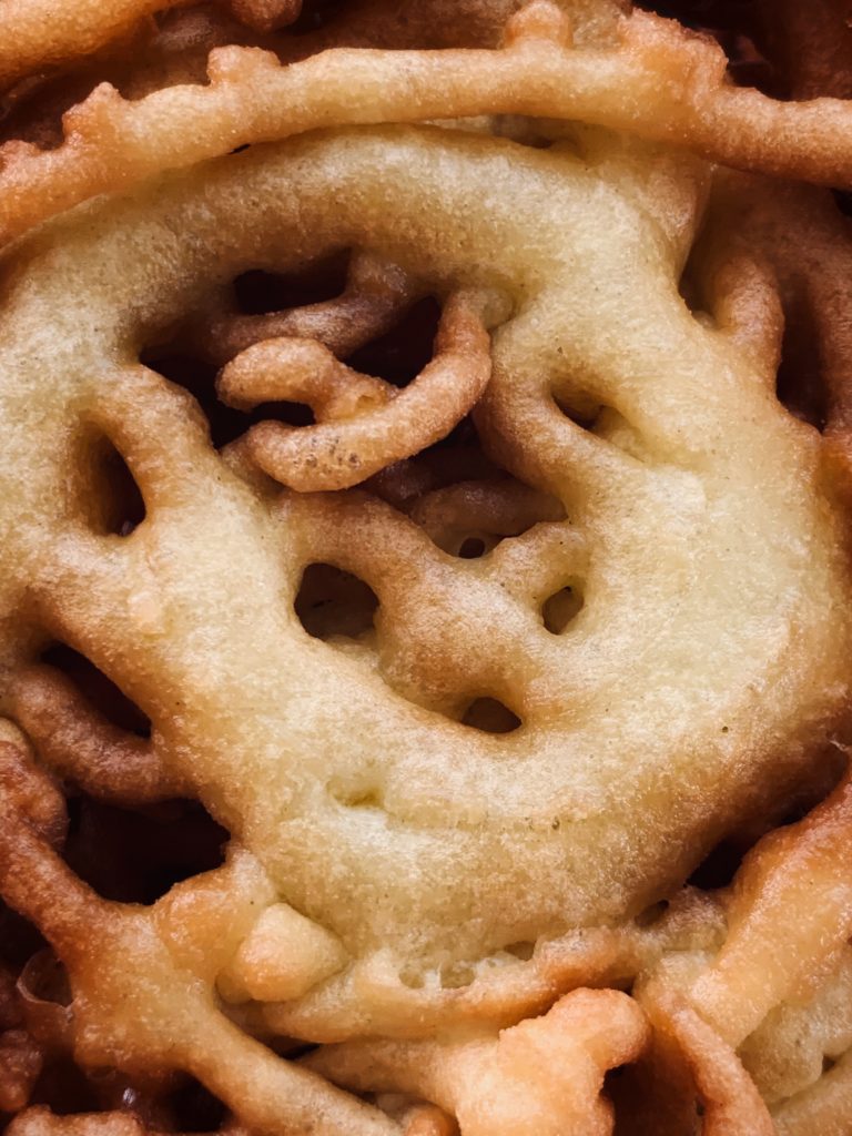 close up of funnel cake