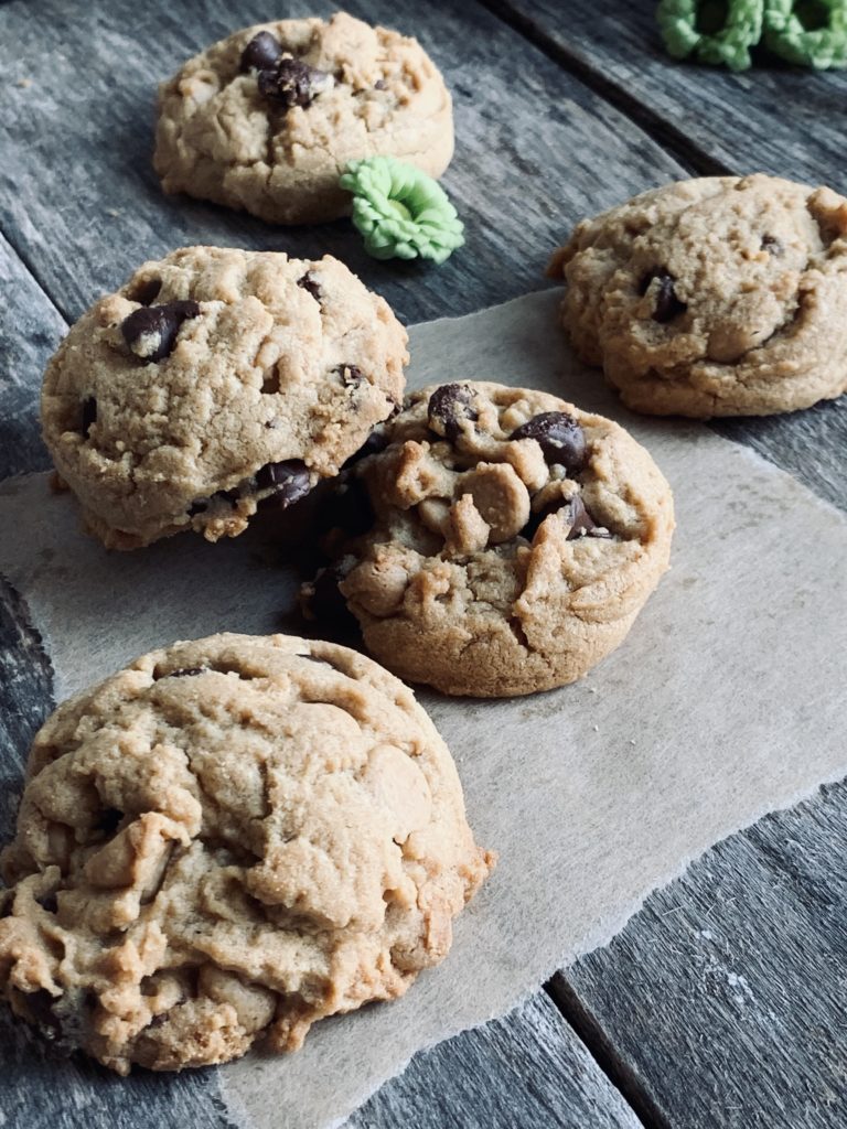 peanut butter and chocolate chip cookies