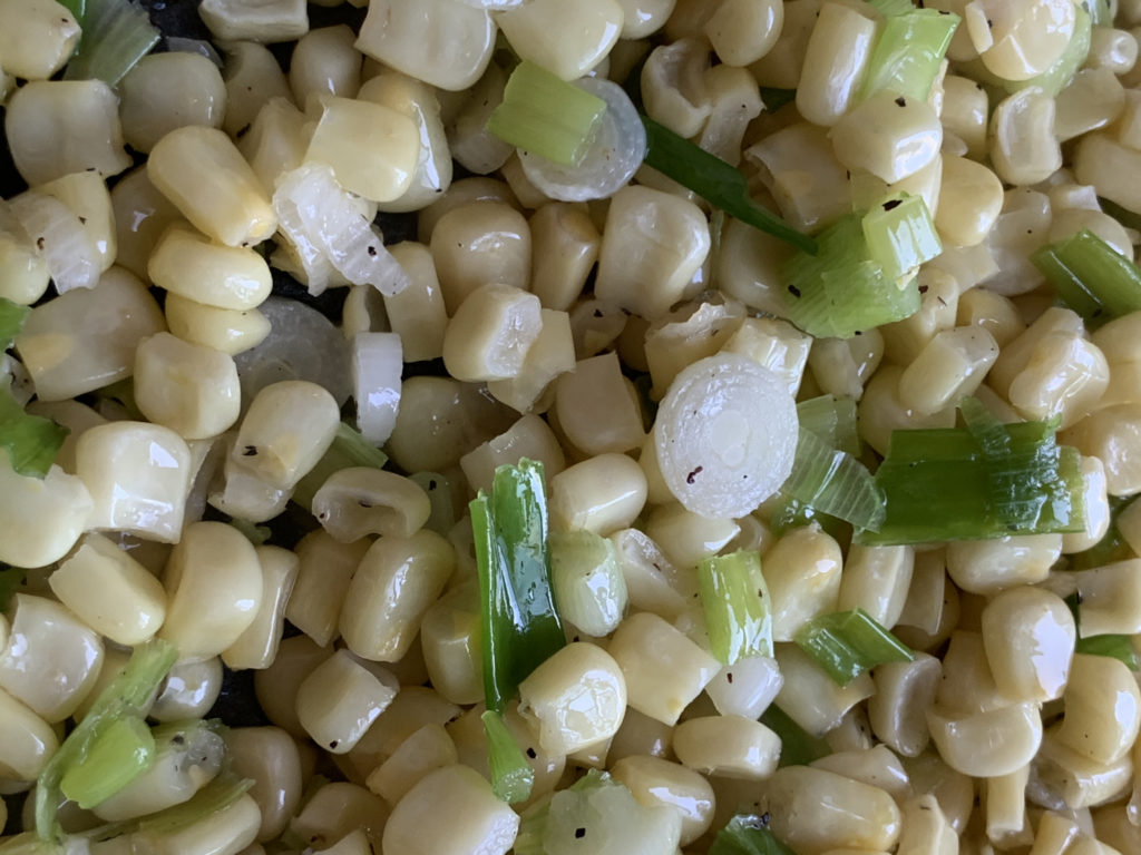 corn and green onions