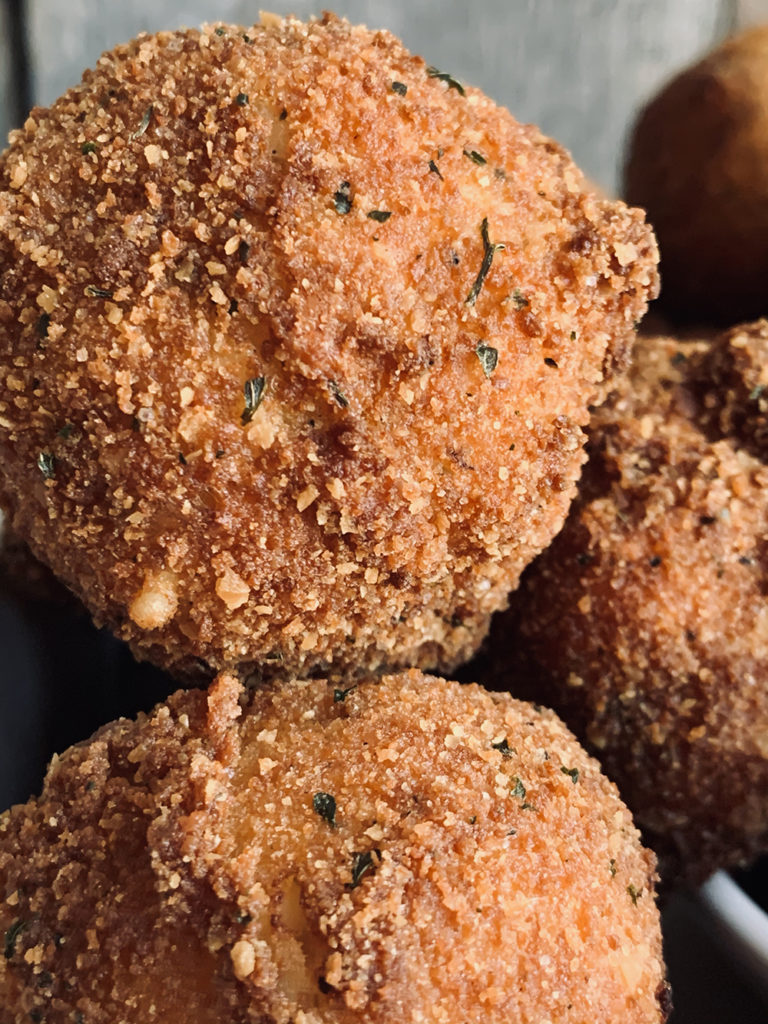 close up of fried croquette