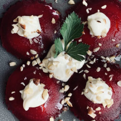 beet ravioli with goat cheese